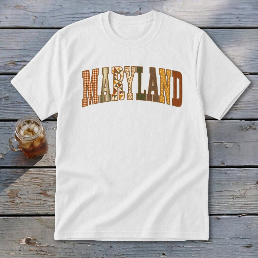 Maryland Faux Embroidery Letters Youth Tee