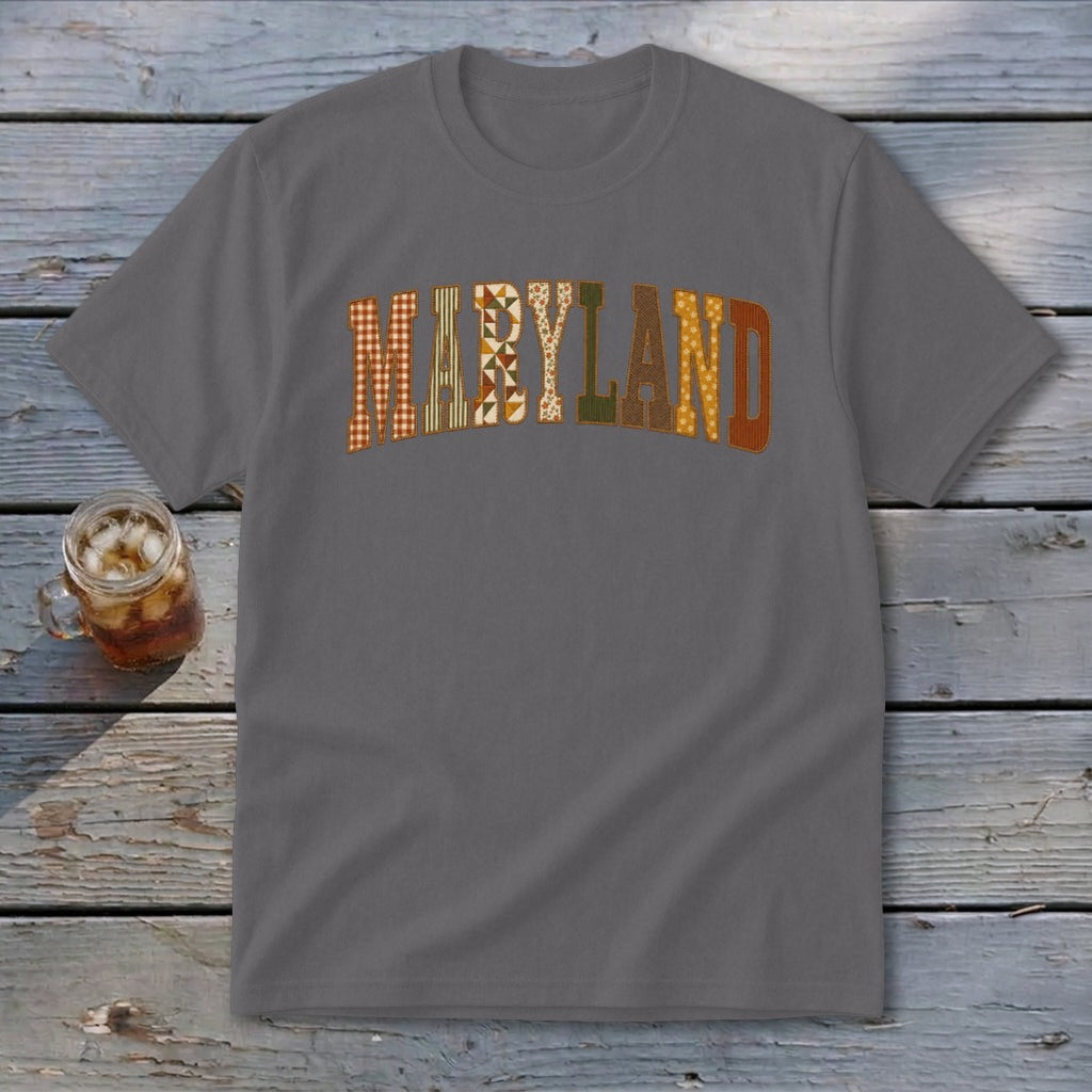 Maryland Faux Embroidery Letters Youth Tee