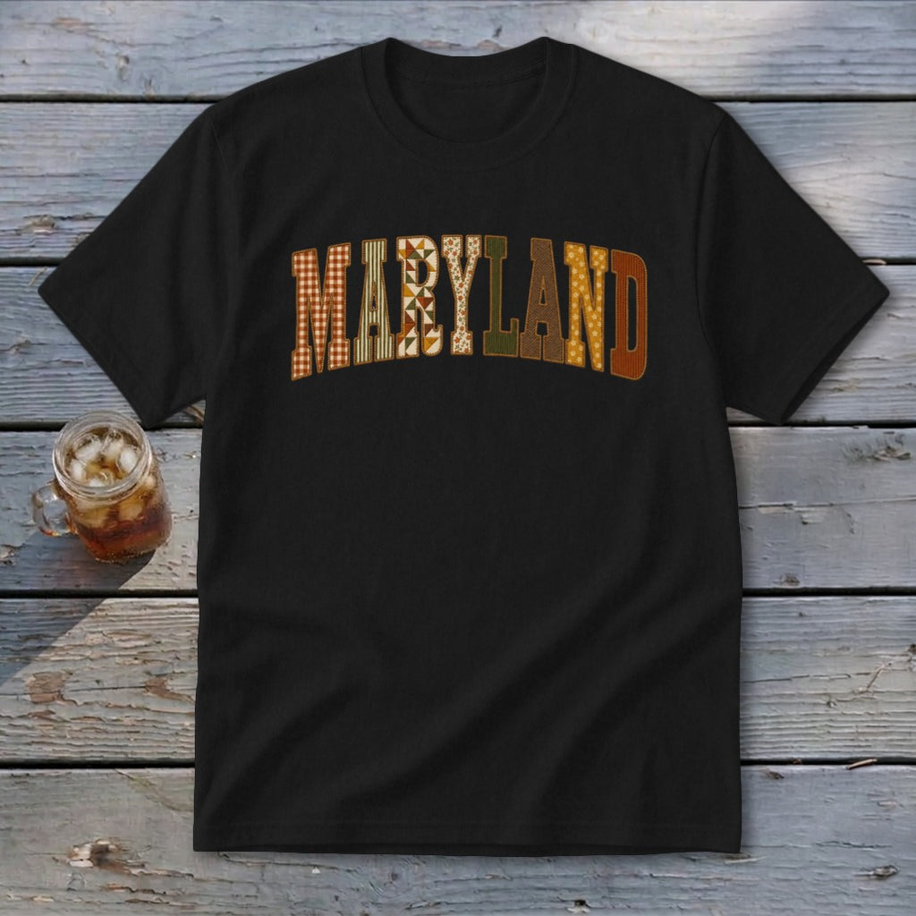 Maryland Faux Embroidery Letters Youth Tee