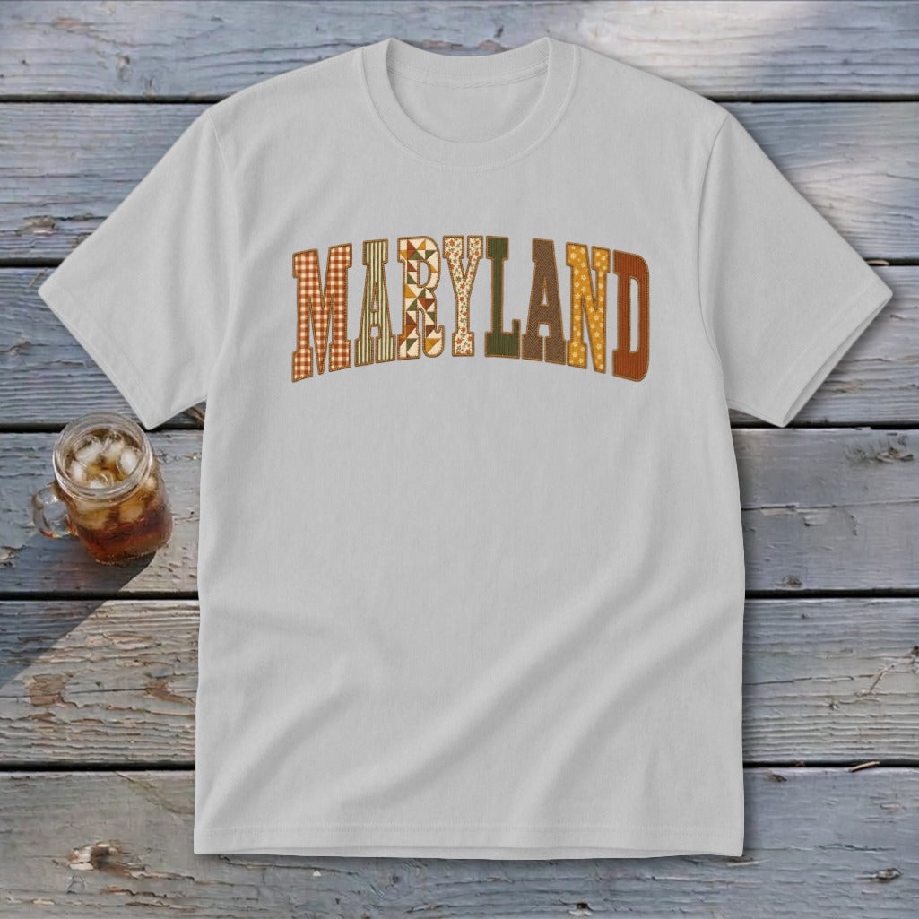 Maryland Faux Embroidery Letters Youth Tee