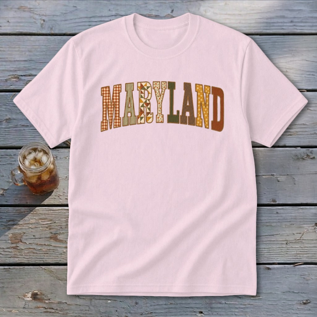 Maryland Faux Embroidery Letters Youth Tee