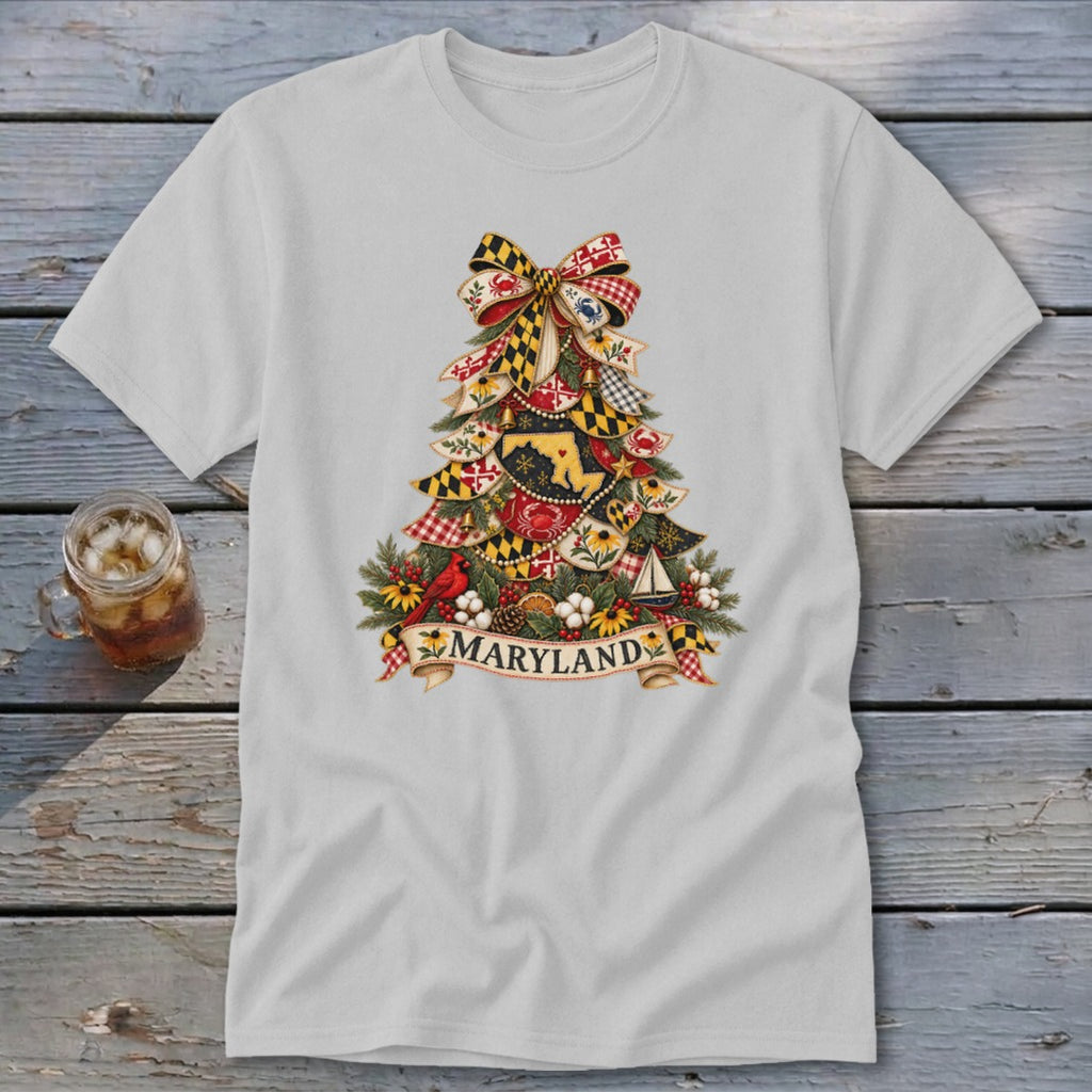 Maryland Faux Patchwork Christmas Tree Classic Tee