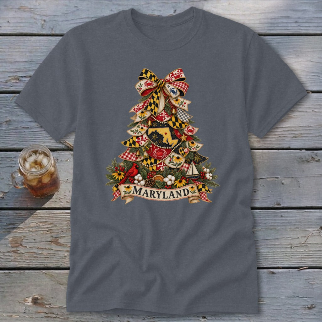 Maryland Faux Patchwork Christmas Tree Classic Tee