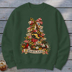 Maryland Faux Patchwork Christmas Tree Sweatshirt
