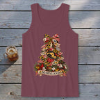 Maryland Faux Patchwork Christmas Tree Tank Top