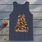 Maryland Faux Patchwork Christmas Tree Tank Top