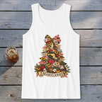 Maryland Faux Patchwork Christmas Tree Tank Top