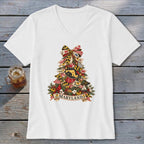 Maryland Faux Patchwork Christmas Tree V-neck