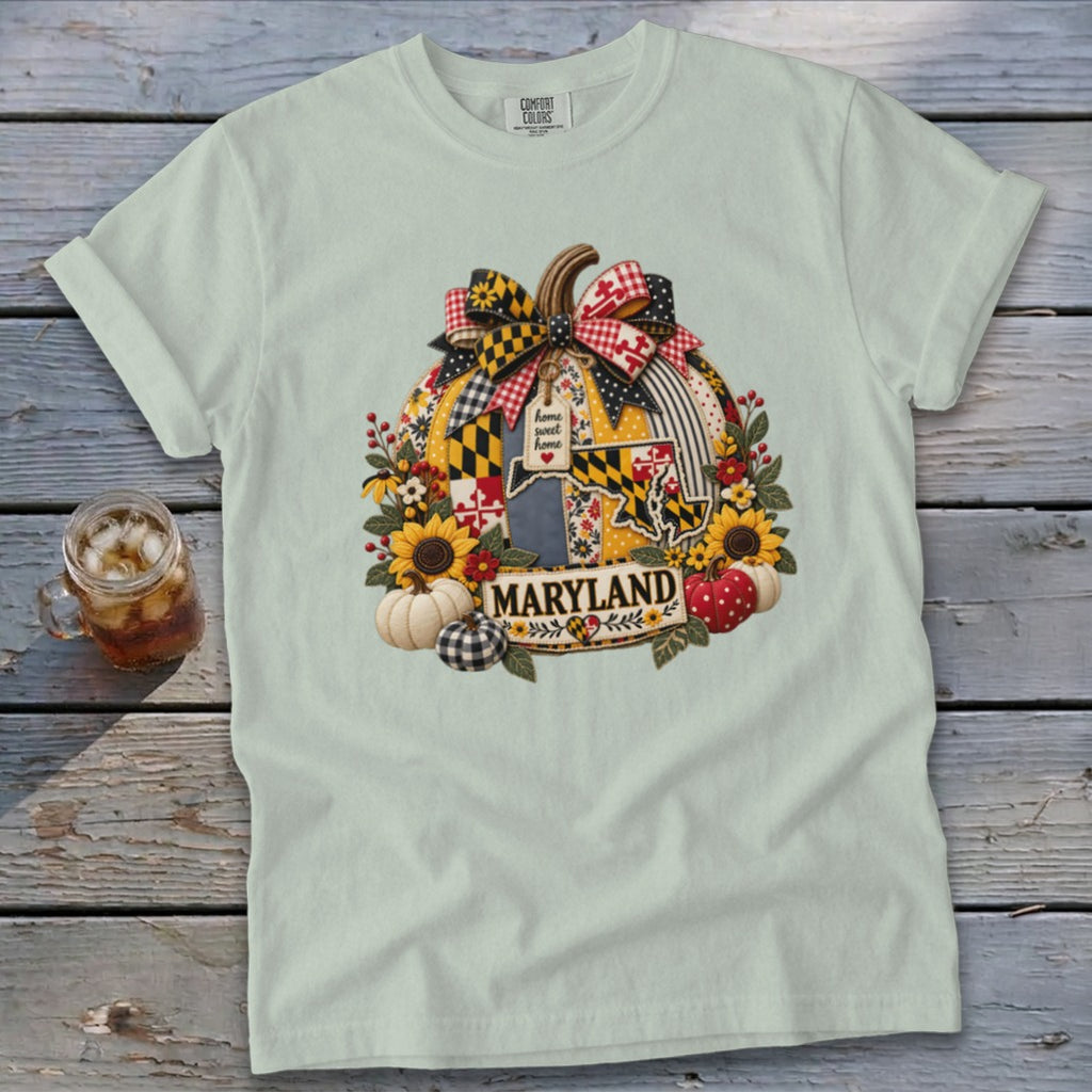Maryland Faux Patchwork Pumpkin Signature Tee
