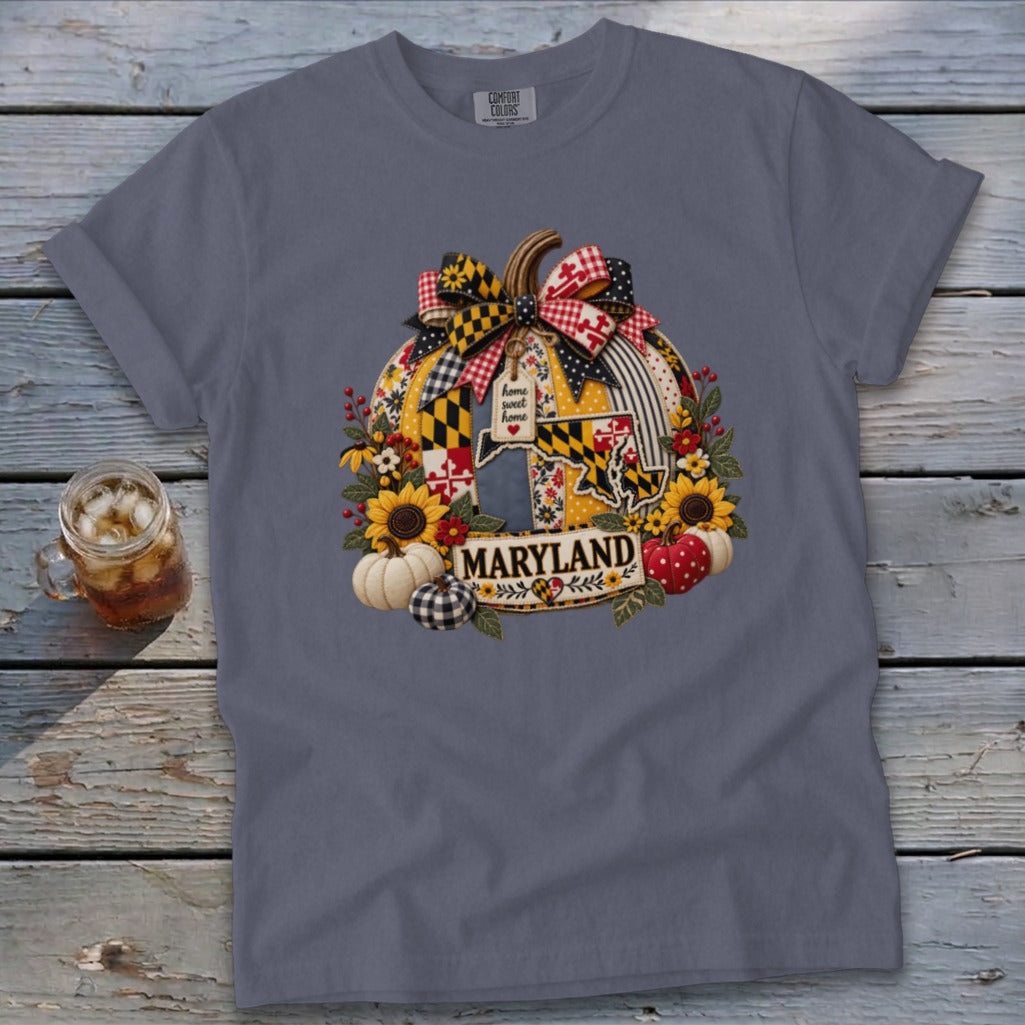 Maryland Faux Patchwork Pumpkin Signature Tee