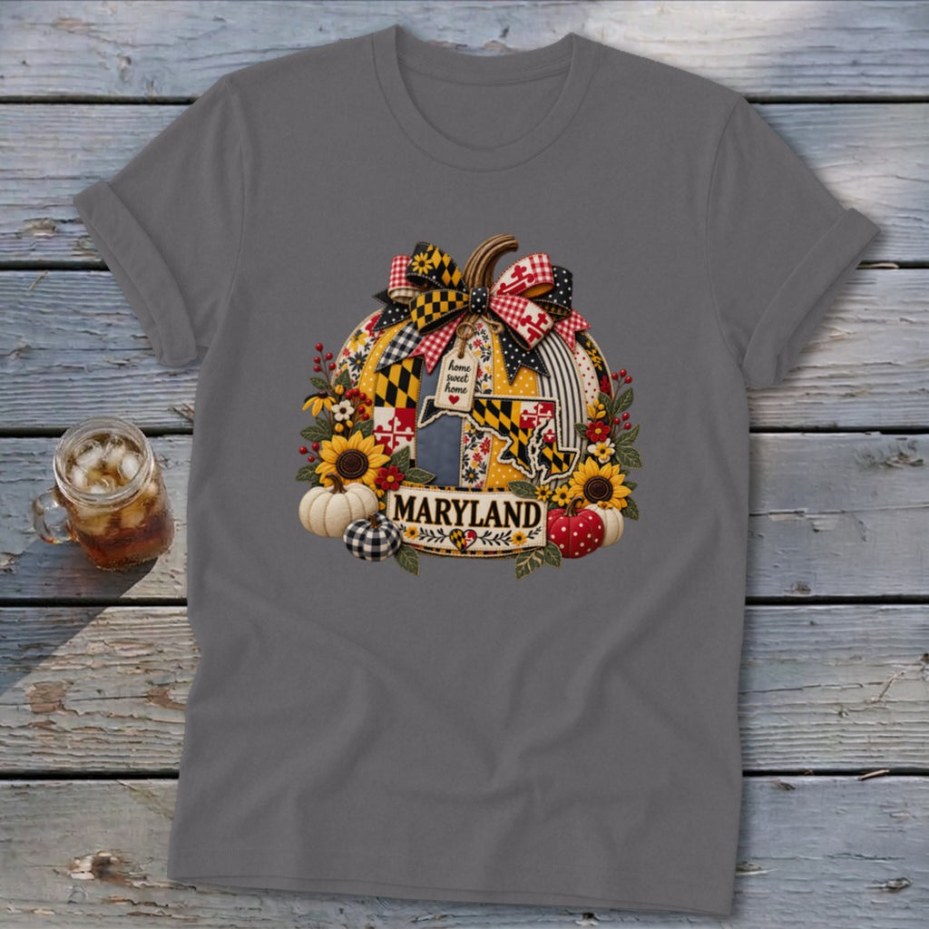 Maryland Faux Patchwork Pumpkin Softstyle Tee