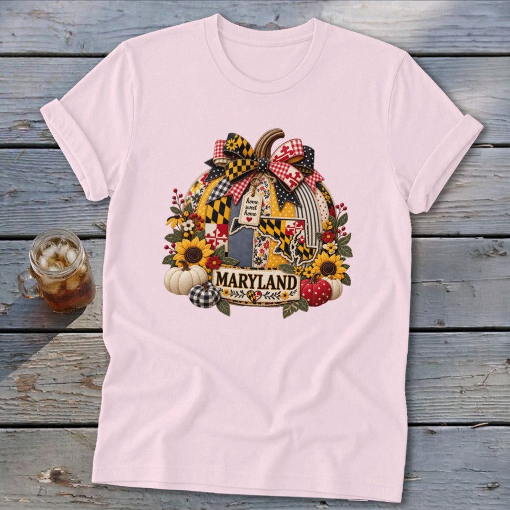 Maryland Faux Patchwork Pumpkin Softstyle Tee