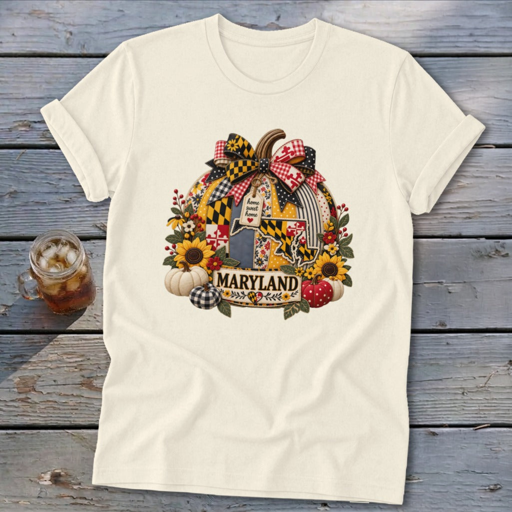 Maryland Faux Patchwork Pumpkin Softstyle Tee