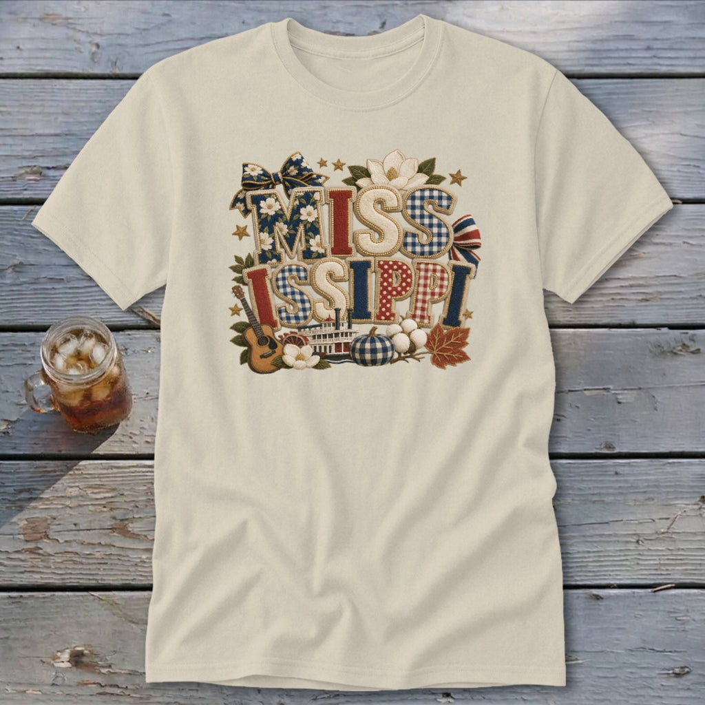 Mississippi Faux Chenille Fall Patch Classic Tee