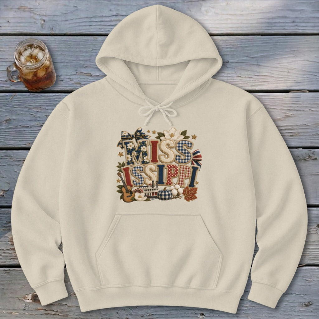 Mississippi Faux Chenille Fall Patch Hoodie
