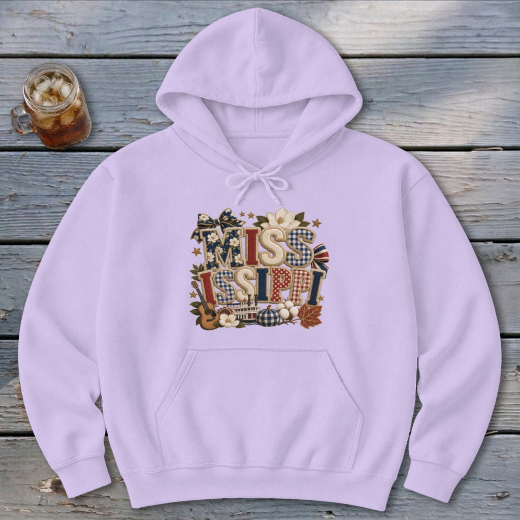 Mississippi Faux Chenille Fall Patch Hoodie