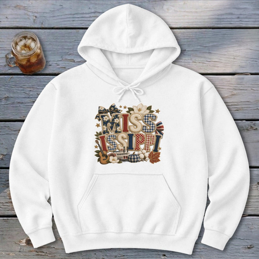 Mississippi Faux Chenille Fall Patch Hoodie