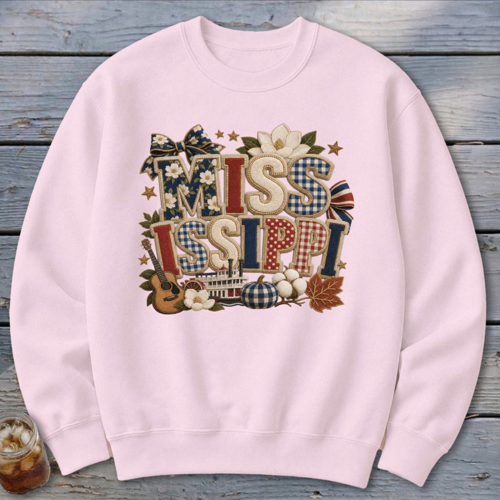 Mississippi Faux Chenille Fall Patch Sweatshirt