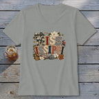 Mississippi Faux Chenille Fall Patch V-neck