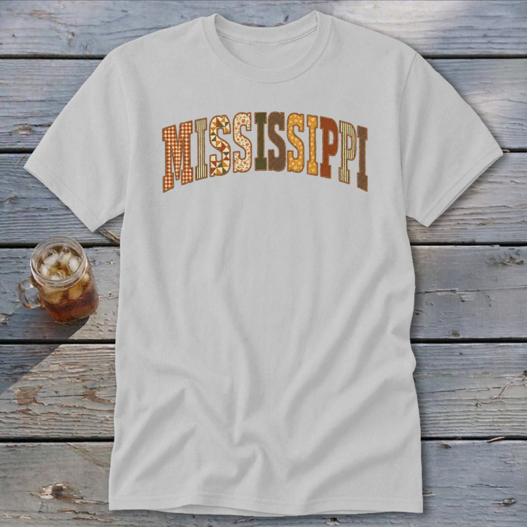Mississippi Faux Embroidery Letters Classic Tee