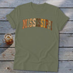 Mississippi Faux Embroidery Letters Softstyle Tee