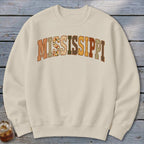 Mississippi Faux Embroidery Letters Sweatshirt
