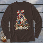 Mississippi Faux Patchwork Christmas Tree Long Sleeve Tee