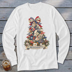 Mississippi Faux Patchwork Christmas Tree Long Sleeve Tee