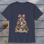 Mississippi Faux Patchwork Christmas Tree V-neck
