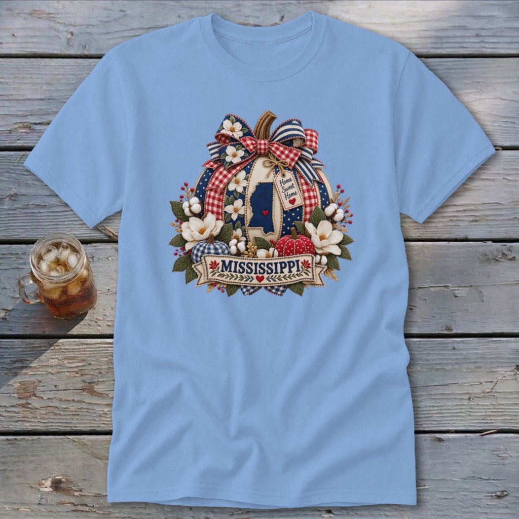 Mississippi Faux Patchwork Pumpkin Classic Tee