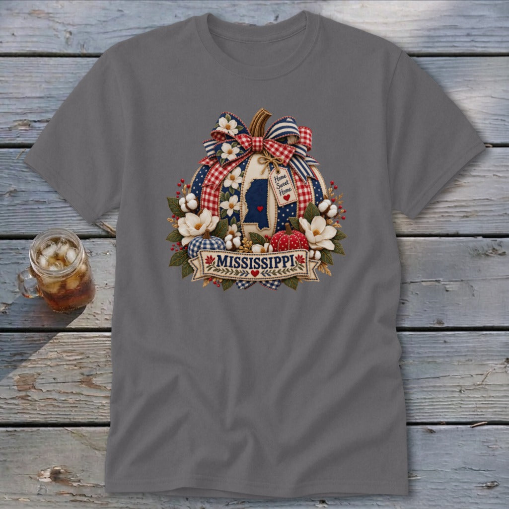 Mississippi Faux Patchwork Pumpkin Classic Tee