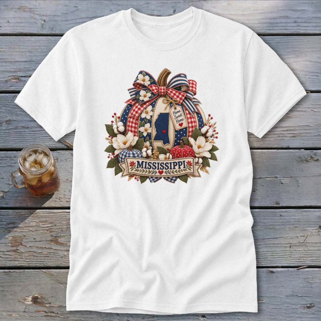 Mississippi Faux Patchwork Pumpkin Classic Tee