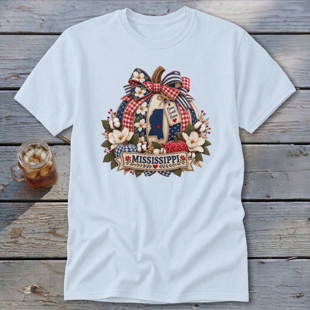 Mississippi Faux Patchwork Pumpkin Classic Tee