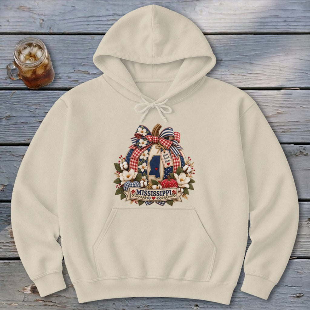 Mississippi Faux Patchwork Pumpkin Hoodie