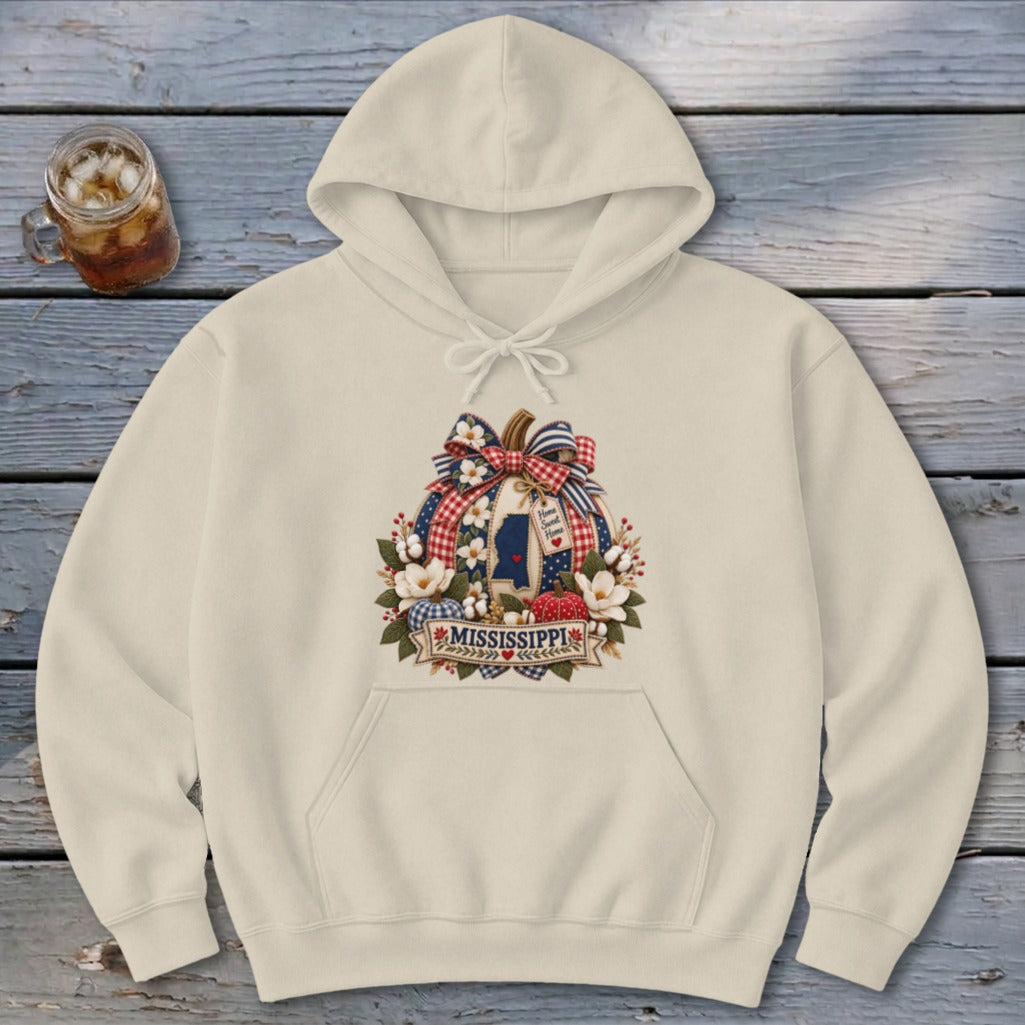 Mississippi Faux Patchwork Pumpkin Hoodie