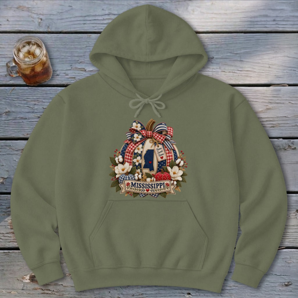 Mississippi Faux Patchwork Pumpkin Hoodie