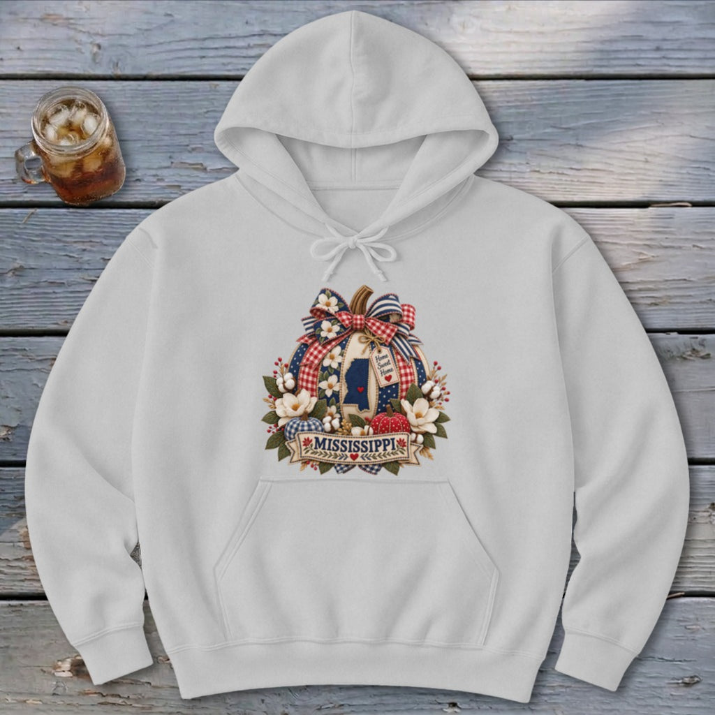 Mississippi Faux Patchwork Pumpkin Hoodie