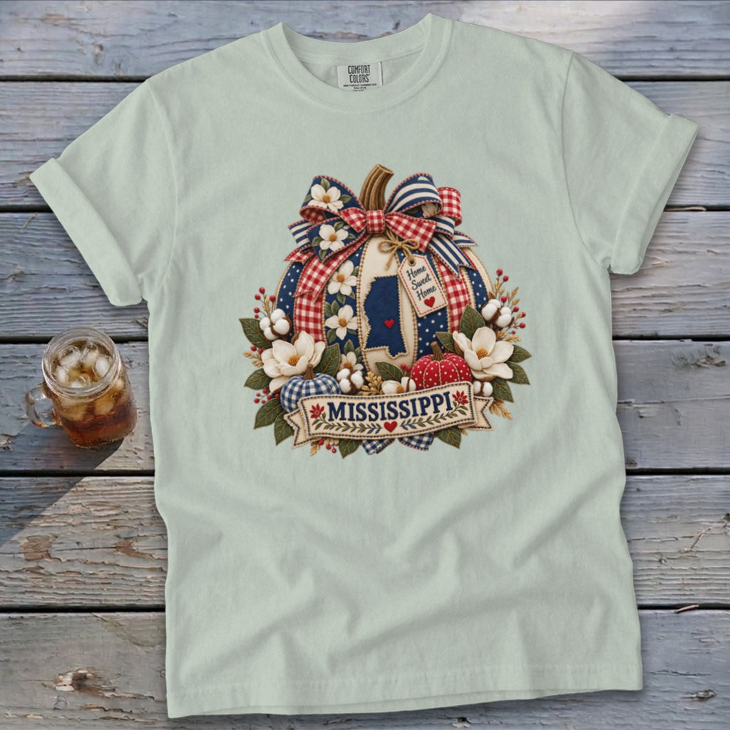 Mississippi Faux Patchwork Pumpkin Signature Tee