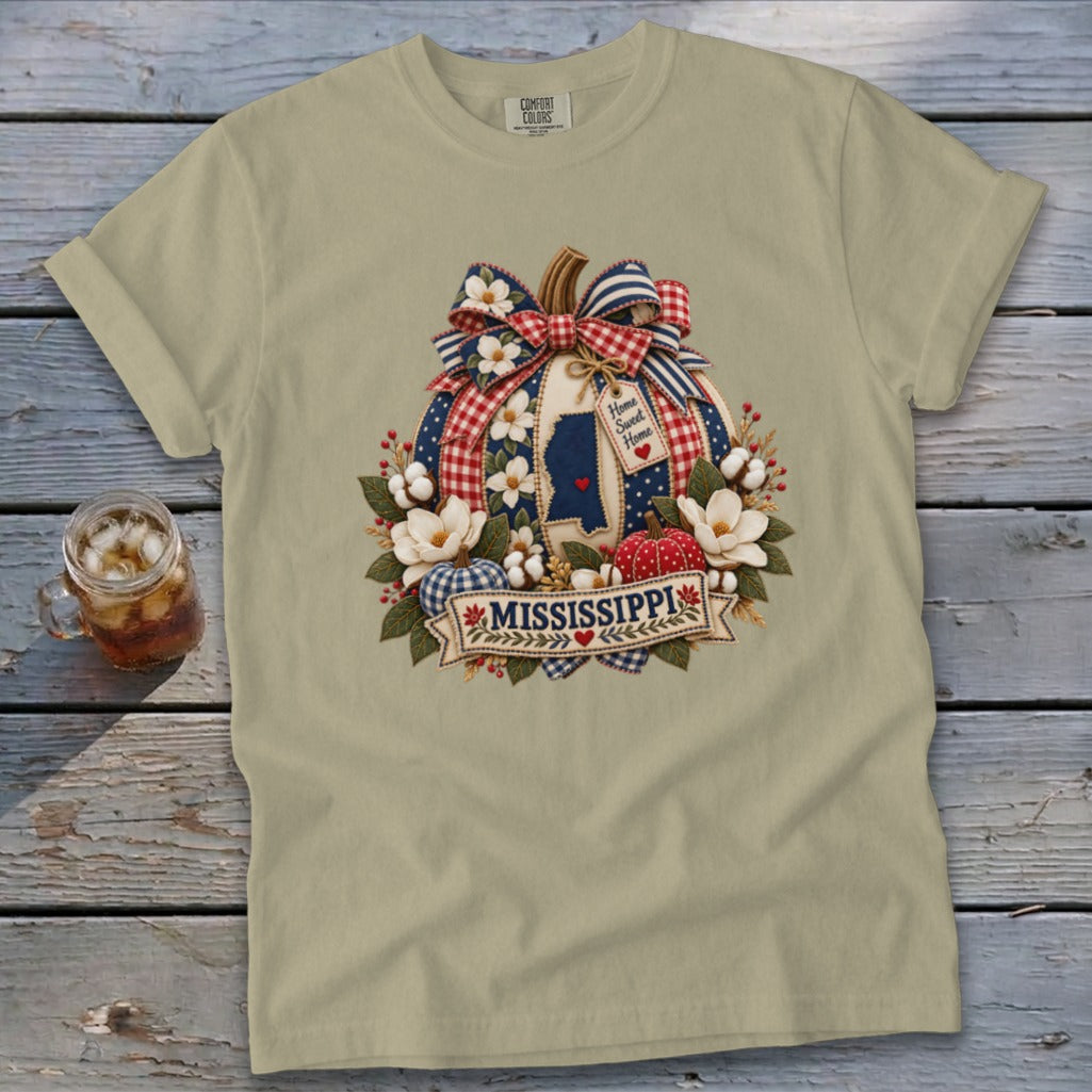 Mississippi Faux Patchwork Pumpkin Signature Tee