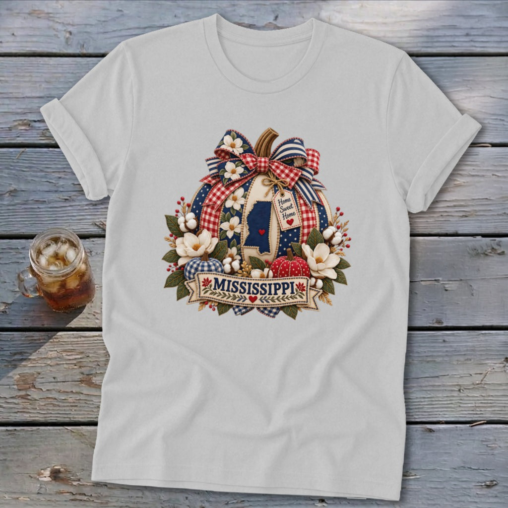 Mississippi Faux Patchwork Pumpkin Softstyle Tee