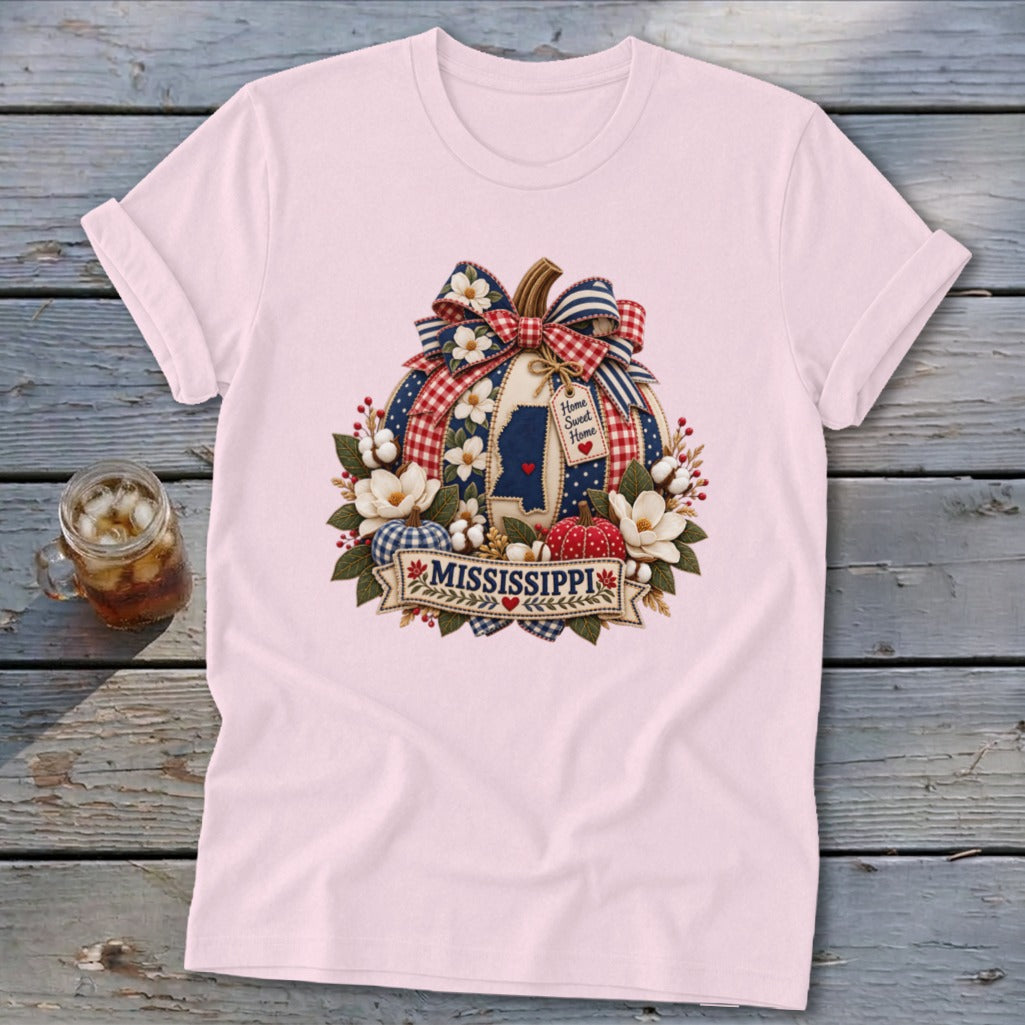 Mississippi Faux Patchwork Pumpkin Softstyle Tee