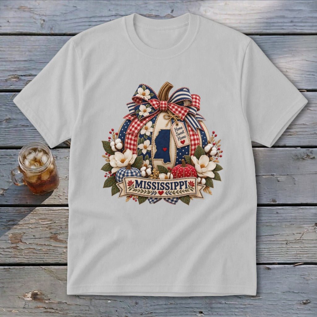 Mississippi Faux Patchwork Pumpkin Youth Tee