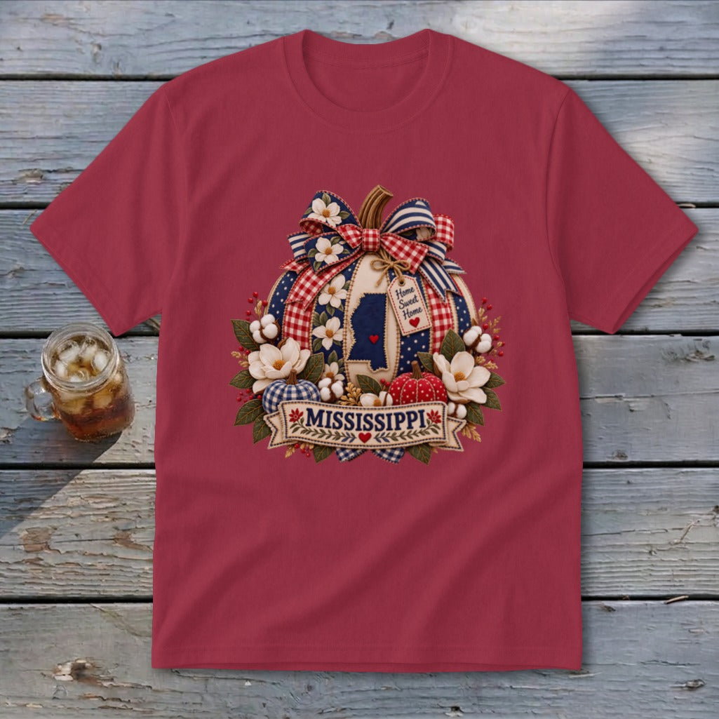 Mississippi Faux Patchwork Pumpkin Youth Tee