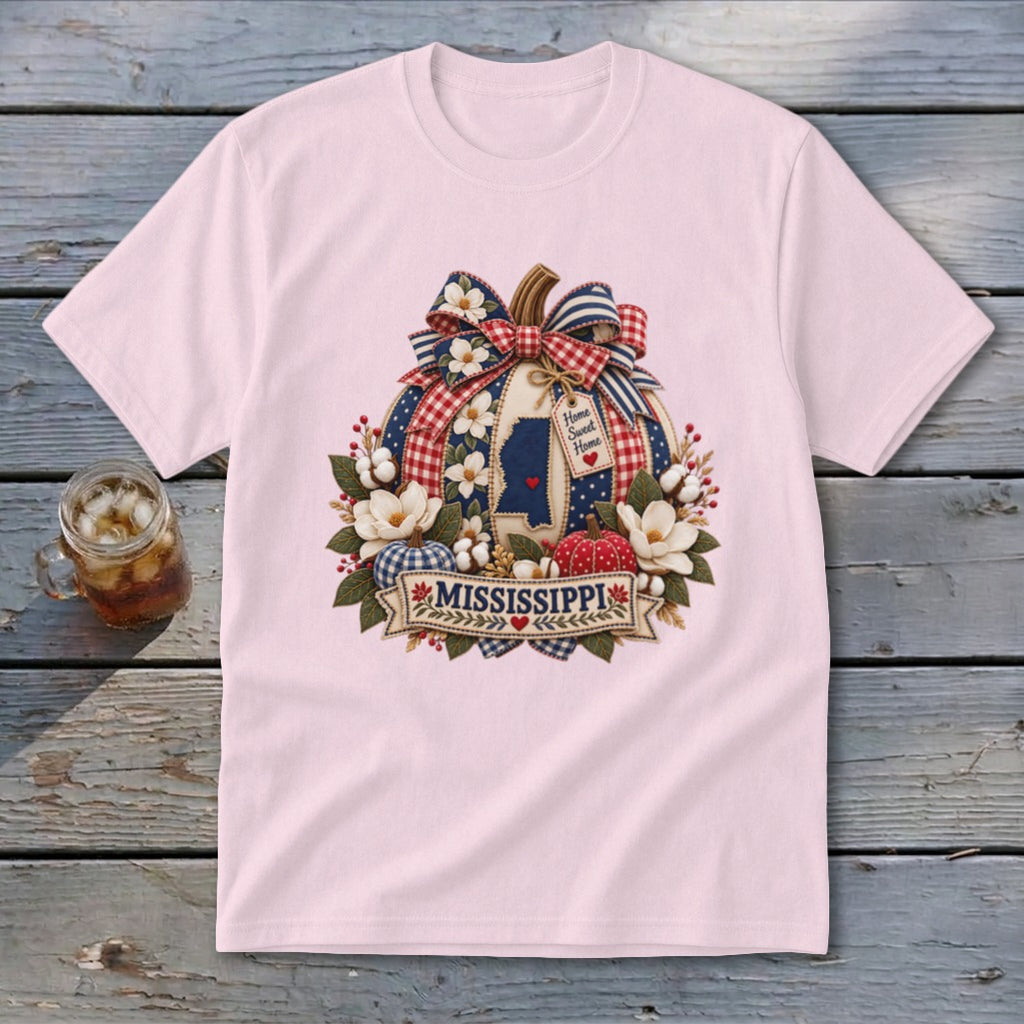 Mississippi Faux Patchwork Pumpkin Youth Tee