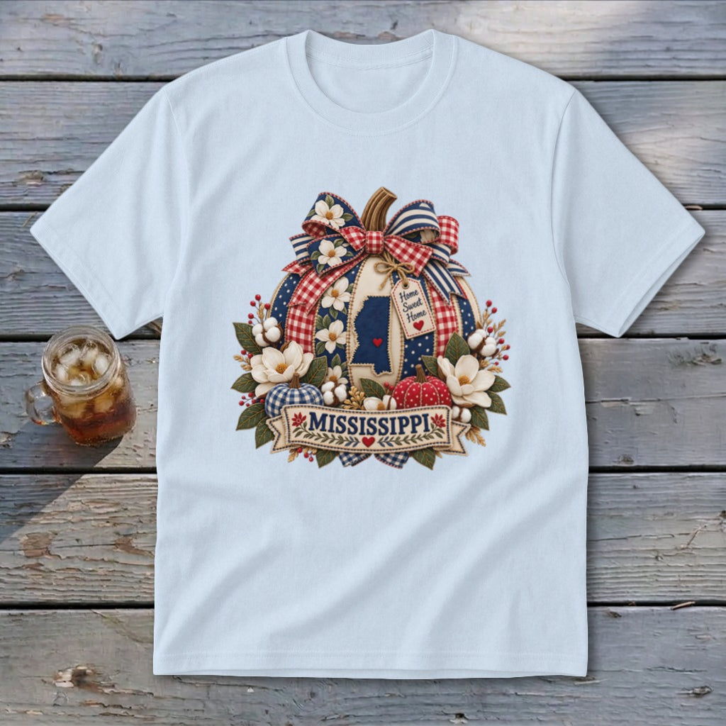 Mississippi Faux Patchwork Pumpkin Youth Tee