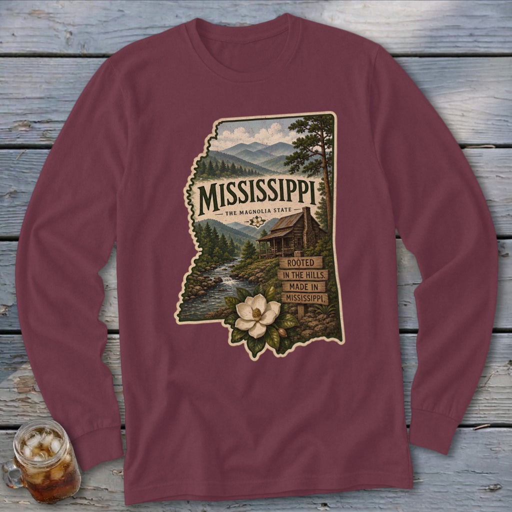 Mississippi Homeplace Scene Long Sleeve Tee