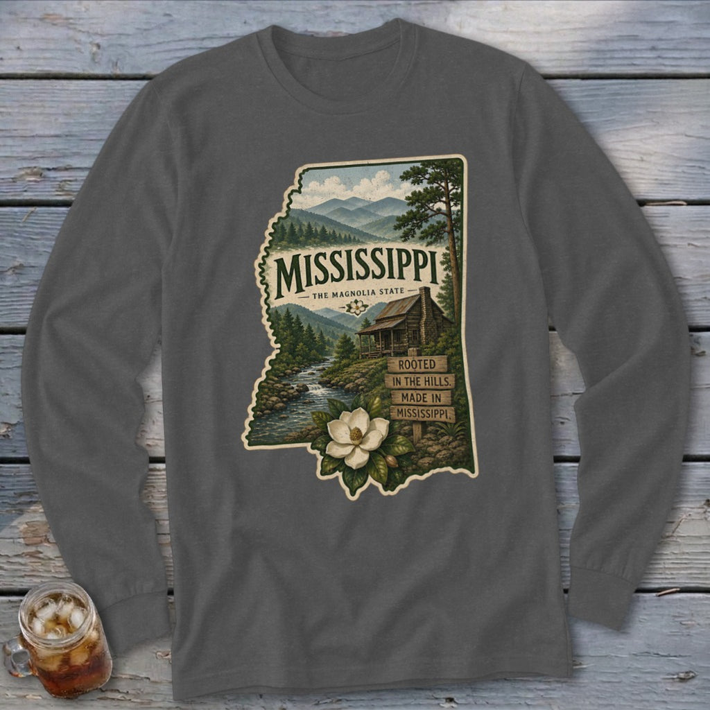 Mississippi Homeplace Scene Long Sleeve Tee