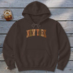 New York Faux Embroidery Letters Hoodie