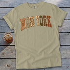 New York Faux Embroidery Letters Signature Tee