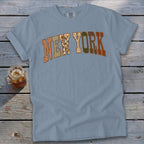 New York Faux Embroidery Letters Signature Tee